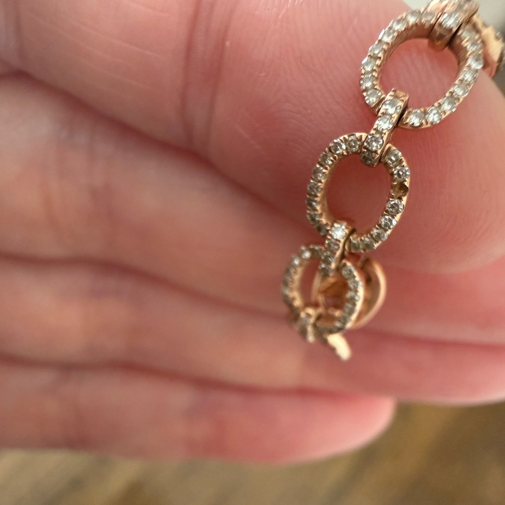 Rose Gold EF Collection Diamond Chain Link Ring - Picture 6 of 7